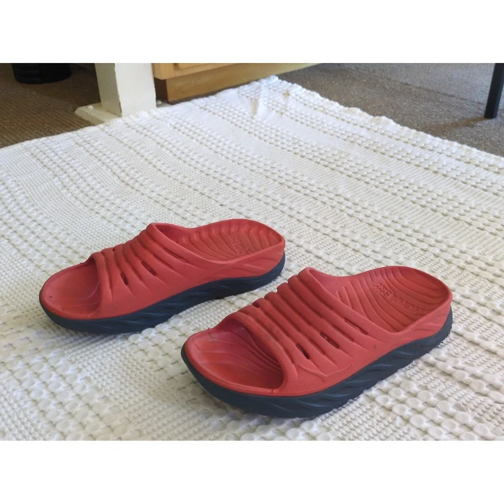 Hoka One One Recovery Slides Orange Gray Size 10